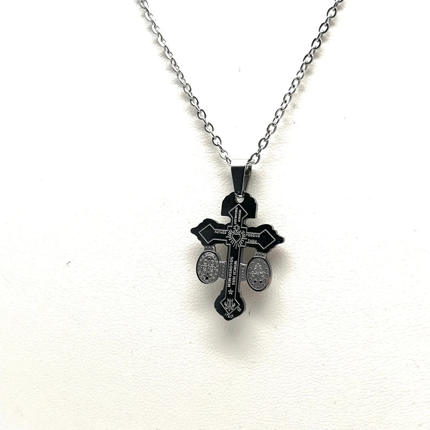 Ornamenta Crux Misericordiae collana acciaio 45 cm