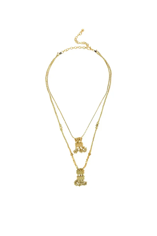 House of Tuhina Mahira Neckstring collana oro sole fatto a mano
