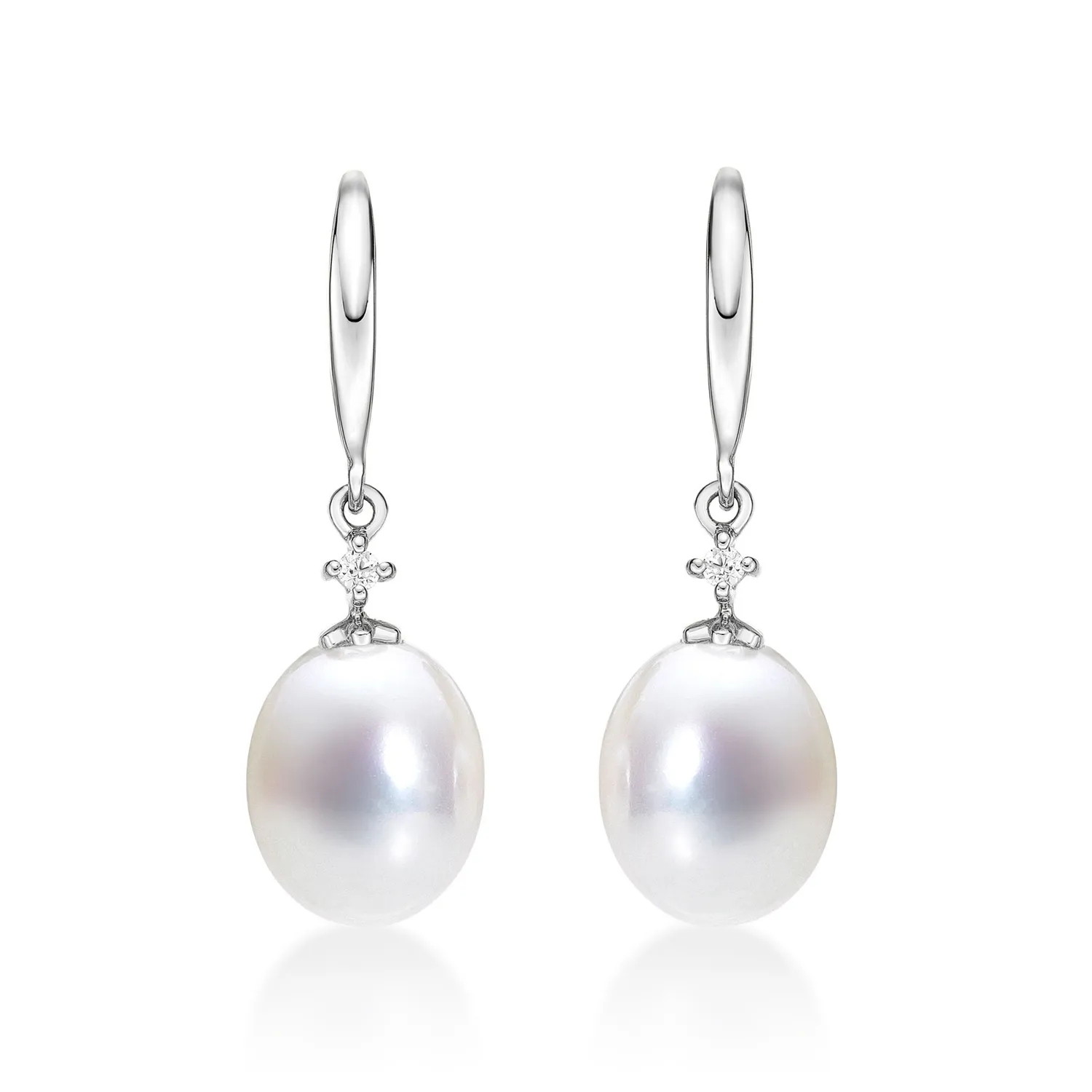 Diamond Treats Orecchini Pendenti Perle Oro Giallo 9K 8-8,5 mm