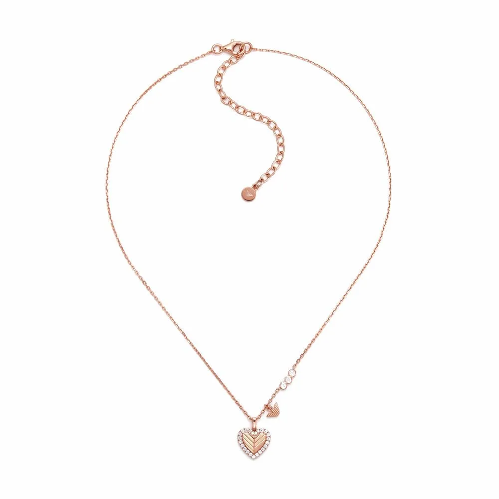 Emporio Armani Collana Donna con Ciondolo Oro Cremoso Argento