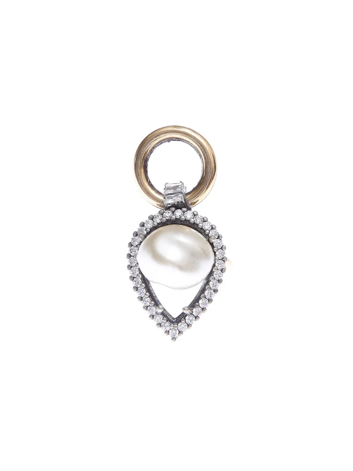 Rada Anello Goccia mix metalli strass perla