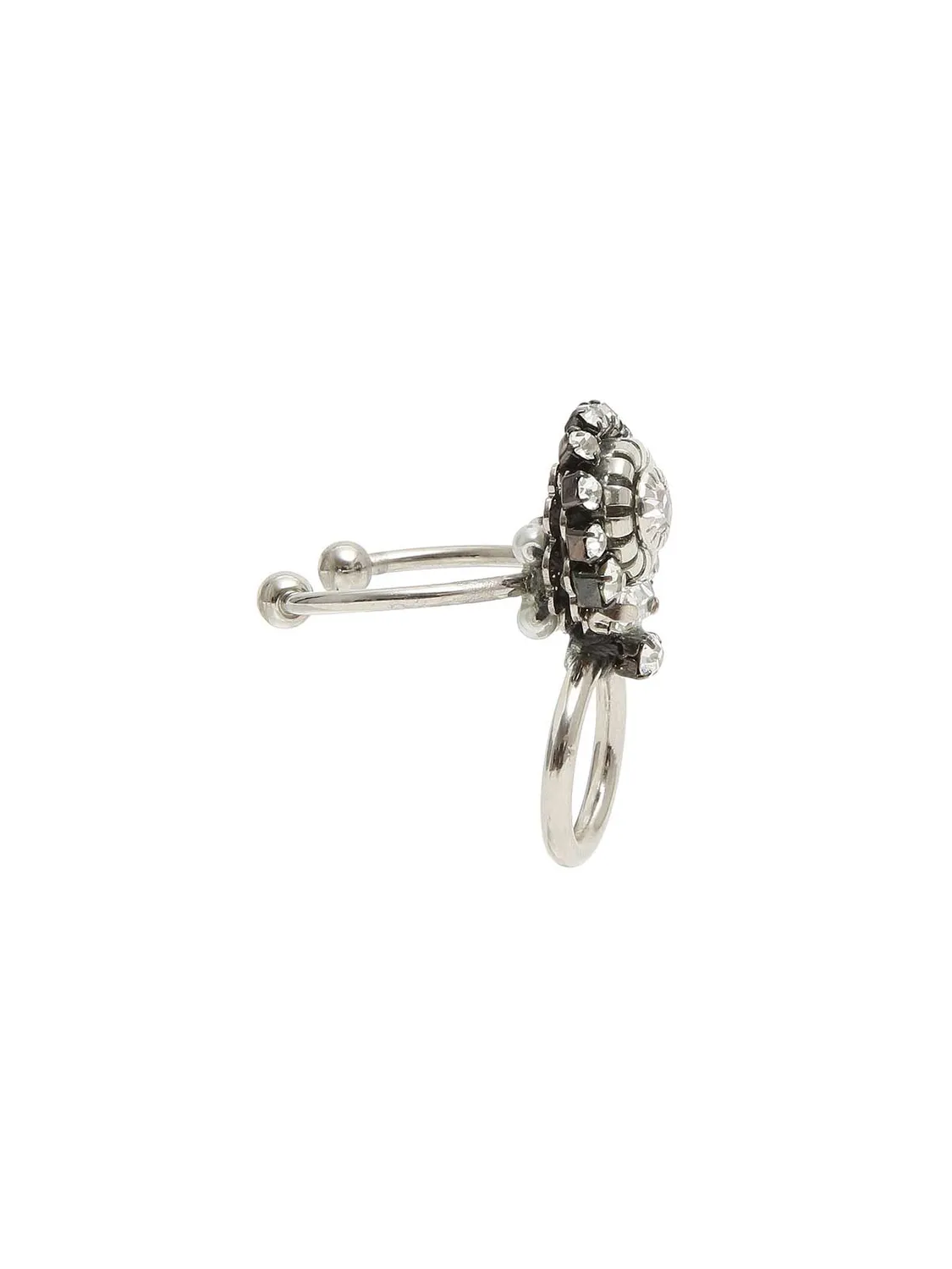 Rada Anello di Cristalli con Cerchio Argento Regolabile