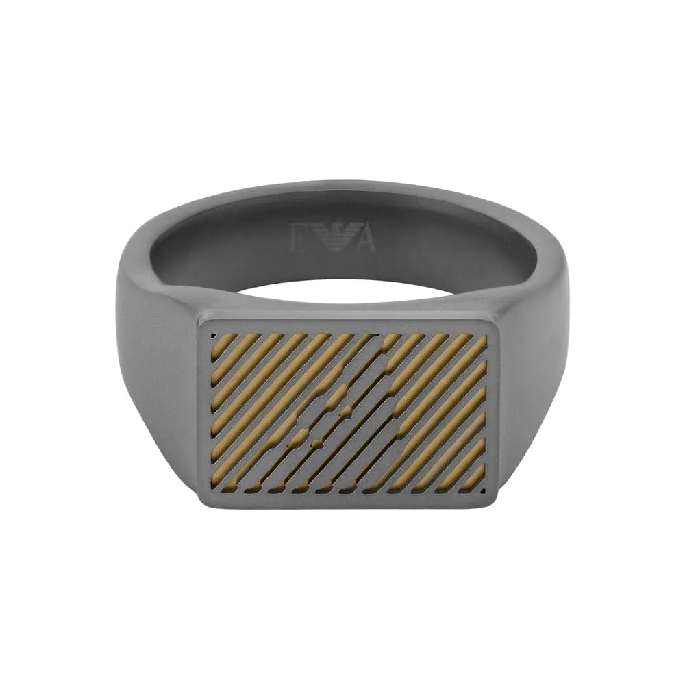 Emporio Armani Anello Uomo Sigillo Acciaio Misura 10