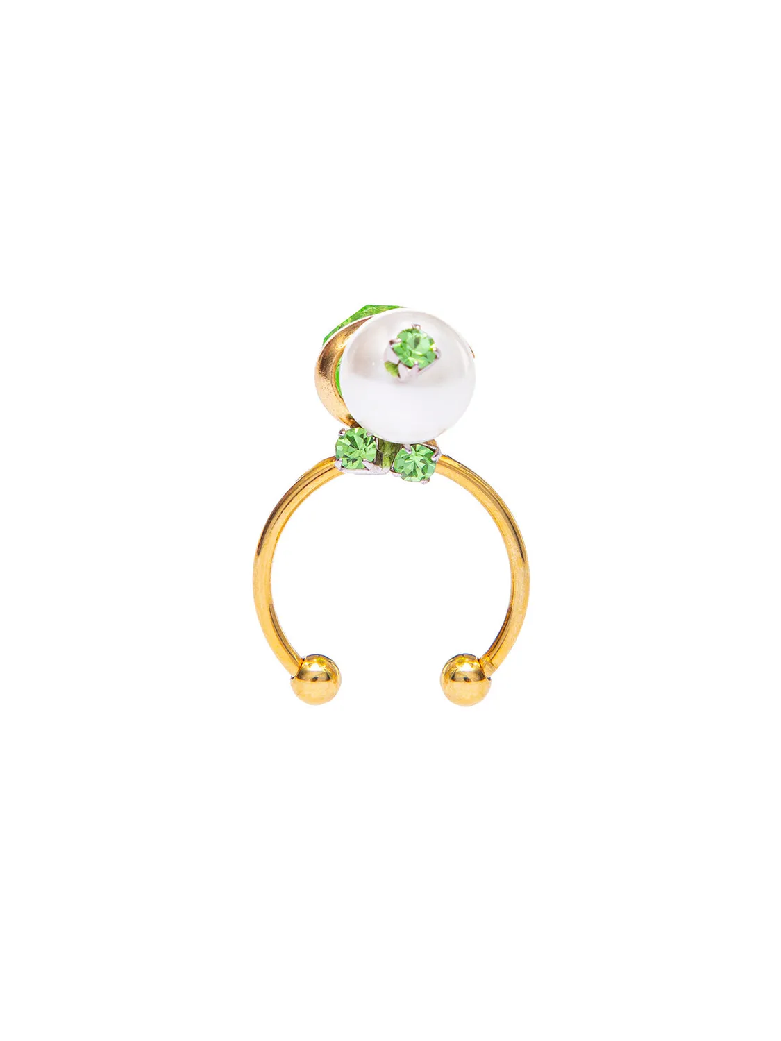 Rada Perla e Plexi anello verde con strass