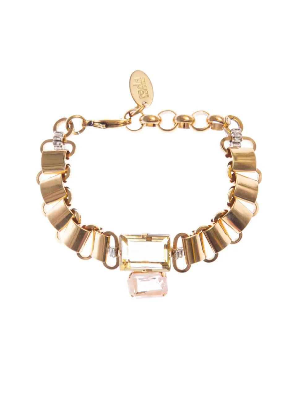 Rada Bracciale Catena con Pietre rosa cristallo baguette