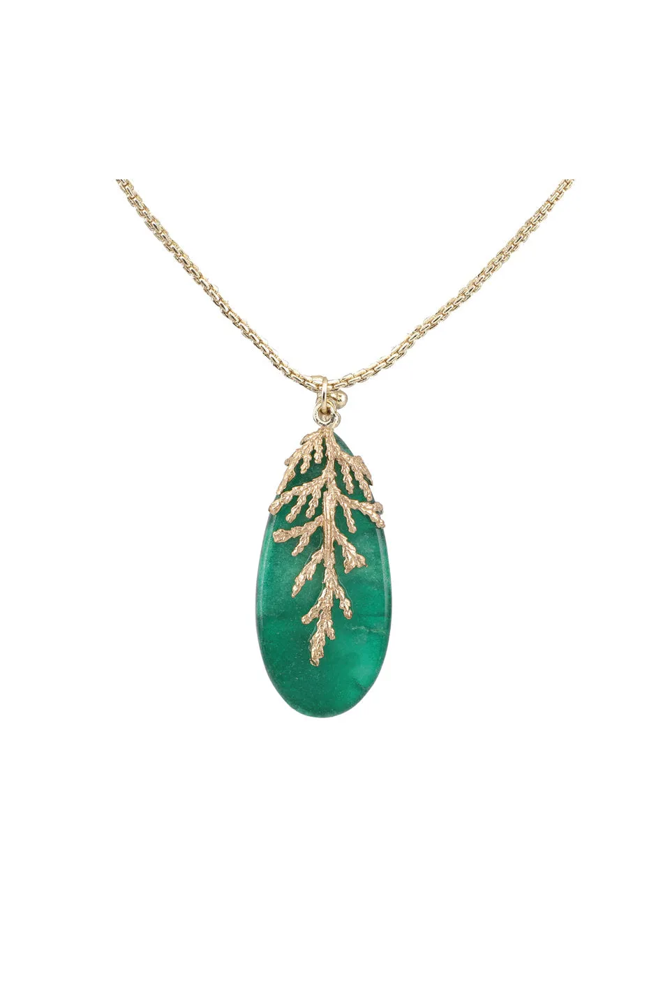 House of Tuhina Leaf Stone collana corta pendente