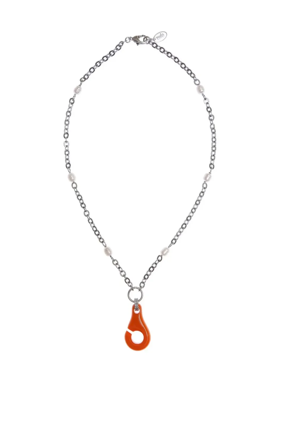 Rada Perle Fiume Collana Arancio Moschettone