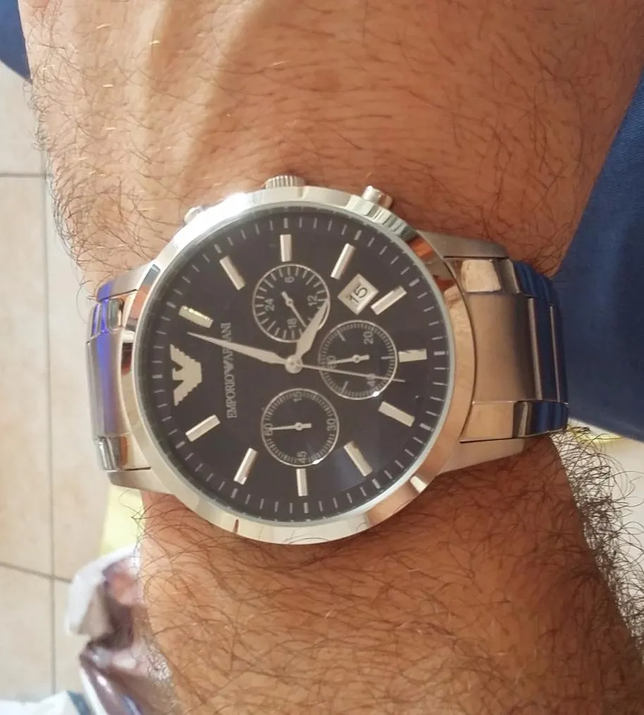 Emporio Armani Orologio Uomo Nero 43mm Quarzo Acciaio