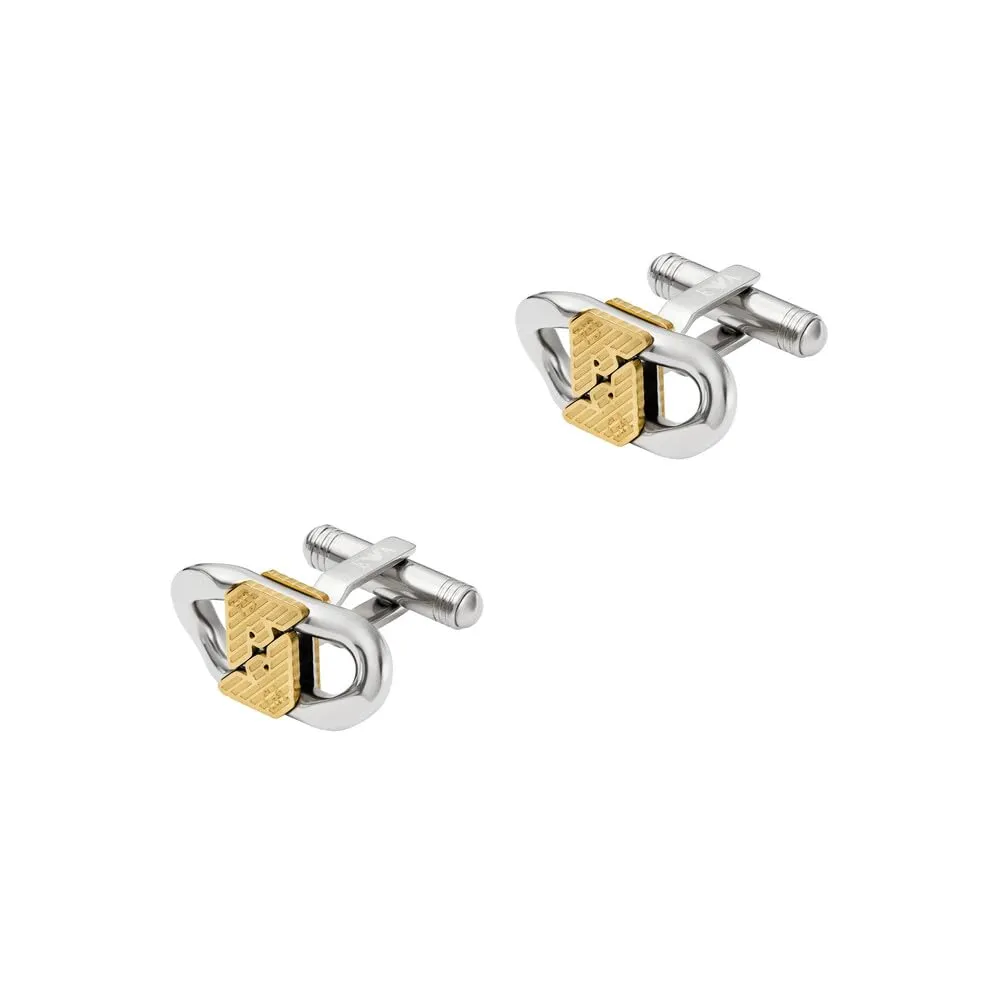 Emporio Armani Jewels Gemelli Uomo Argento e Oro acciaio