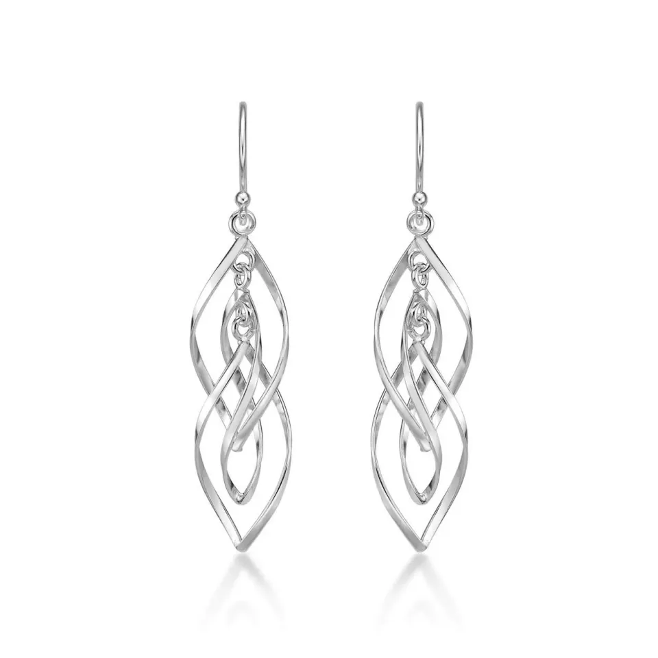 Diamond Treats Orecchini Pendenti Spirale Argento 925