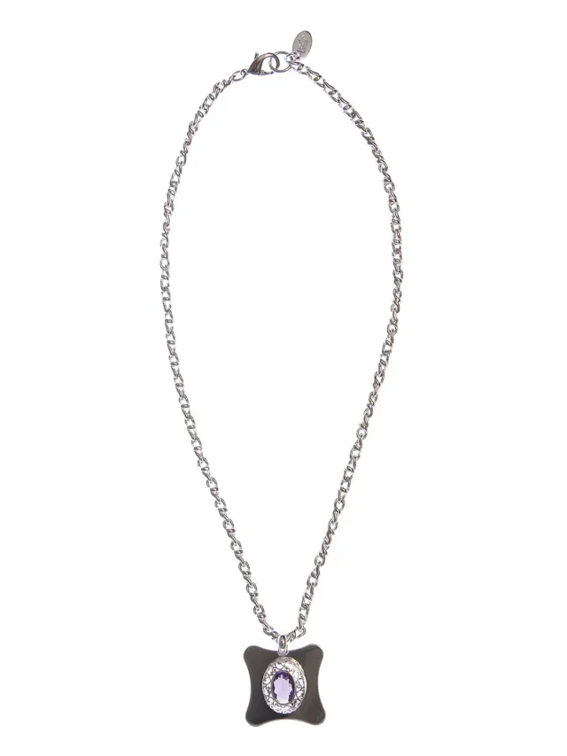 Rada Collana Argento Viola con Pietra Ovale