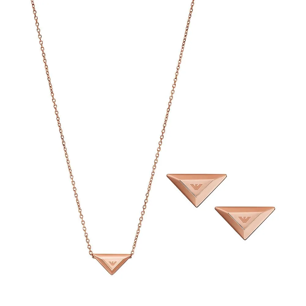 Emporio Armani Jewels Set Collana Orecchini Oro Donna Acciaio