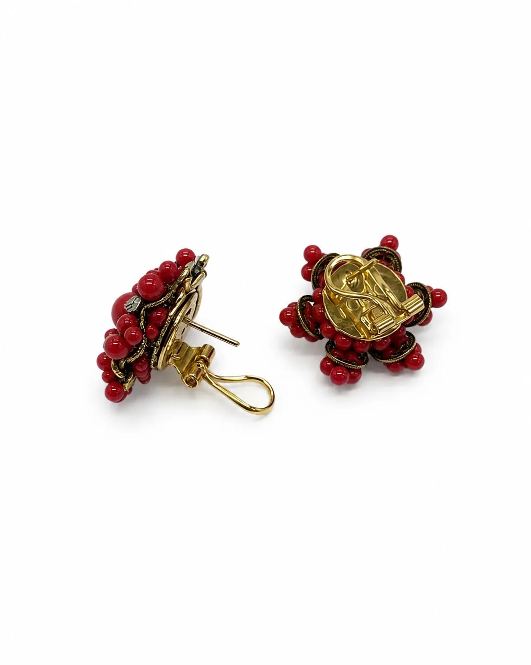 Rada Fiore Corallo orecchini clip perline rosse