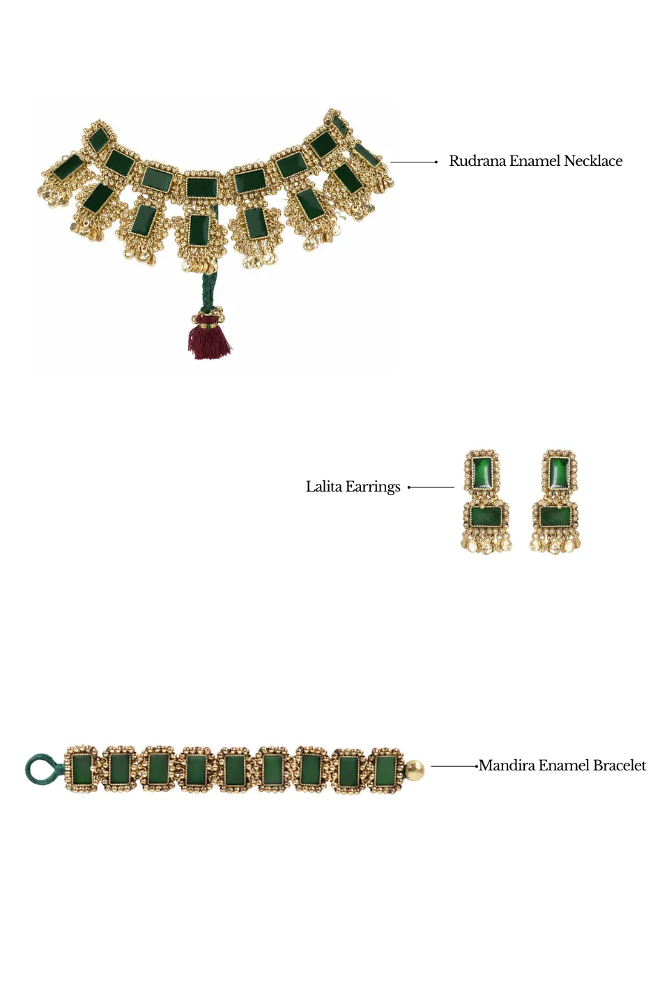 House of Tuhina Look 8 set gioielli 3 pezzi festa