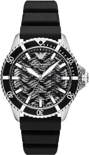 Emporio Armani orologio uomo nero argento quarzo