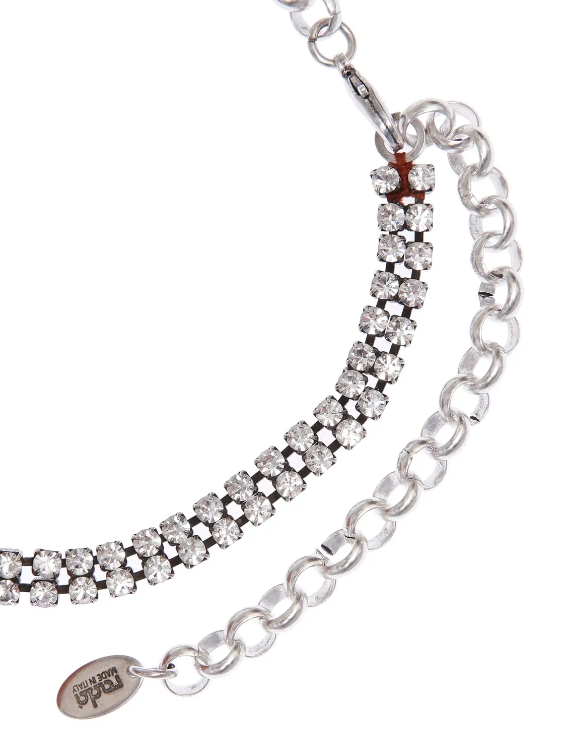 Rada Rosa Satin collana choker marrone strass