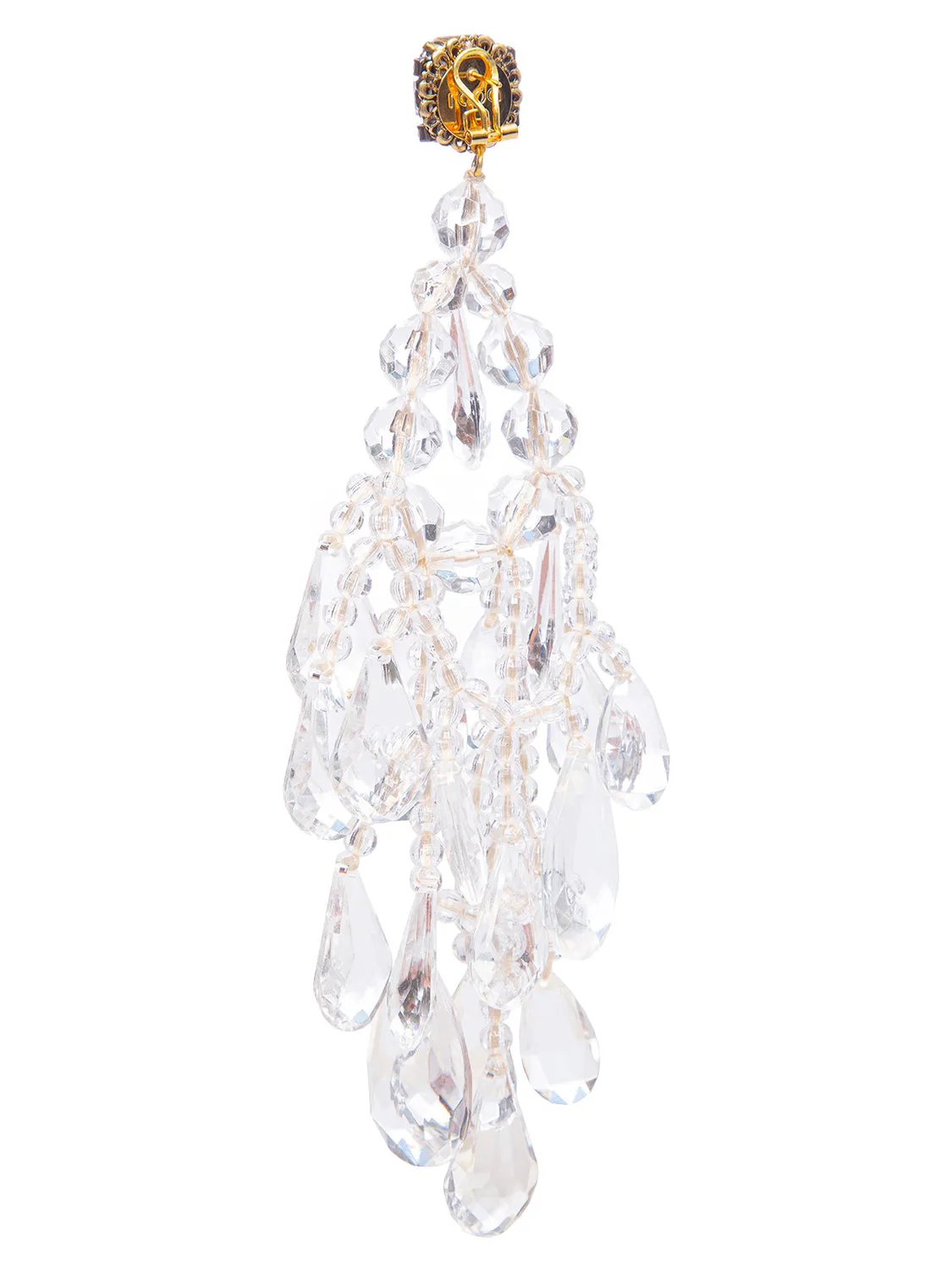 Rada Mono-orecchino plexi trasparente con perle