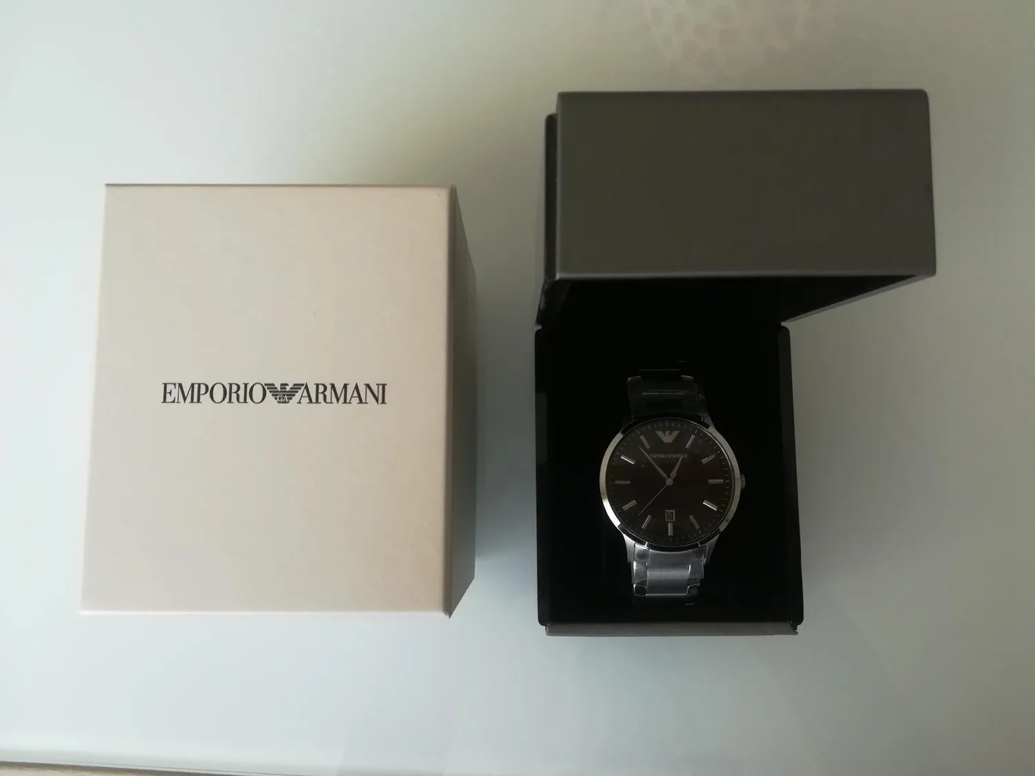 Emporio Armani Orologio Uomo 43 mm Argento e Nero