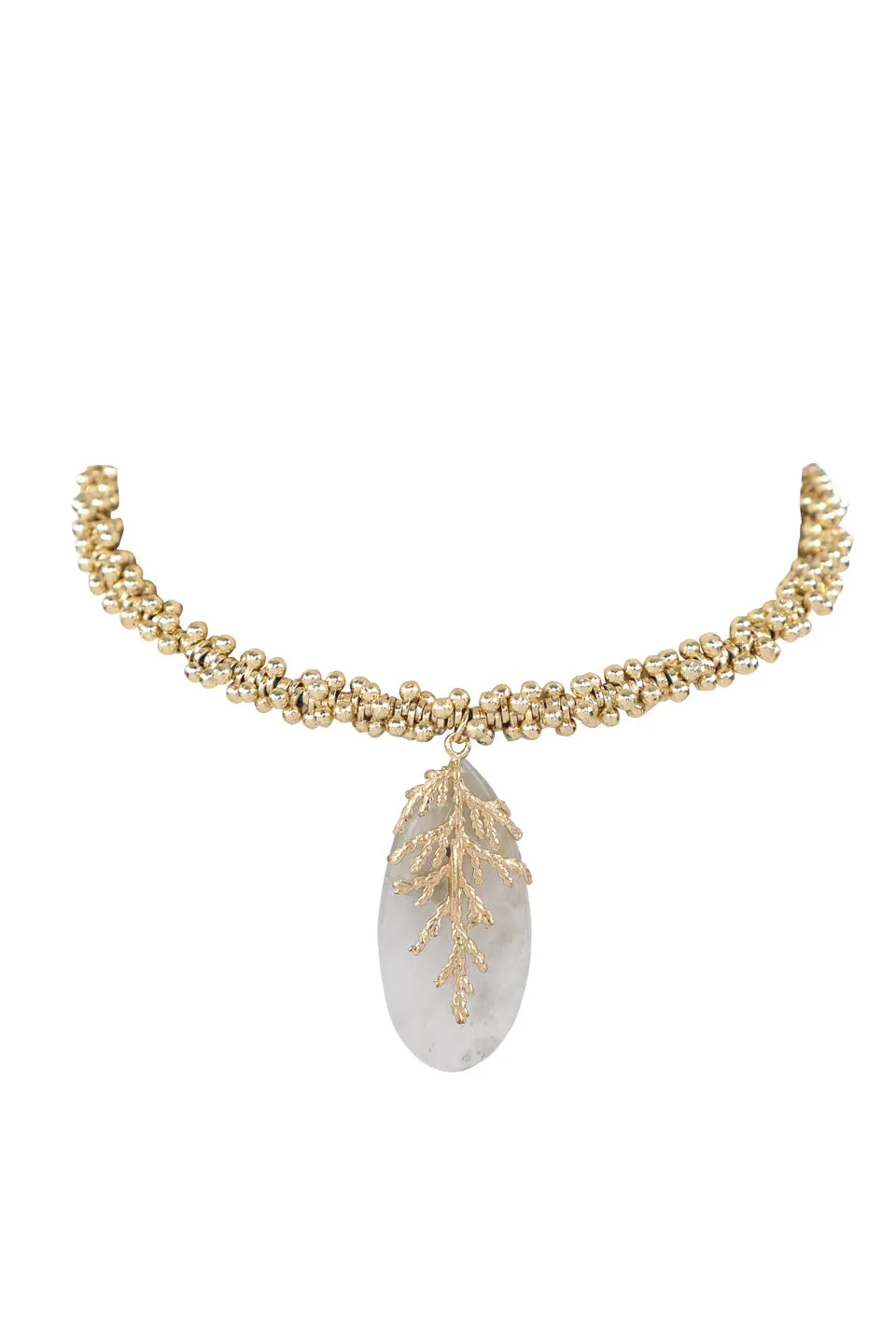 House of Tuhina Leaf Stone choker perline avorio