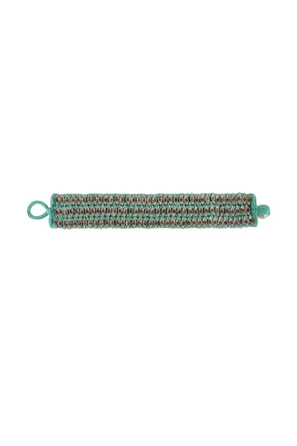 House of Tuhina Nabila Leaf bracciale largo foglia argento