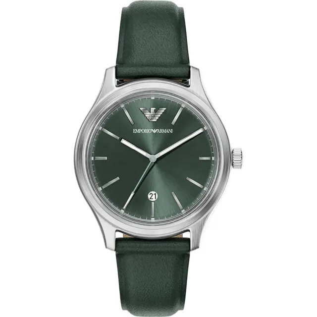 Emporio Armani AR11749 orologio uomo 41 mm pelle verde datario