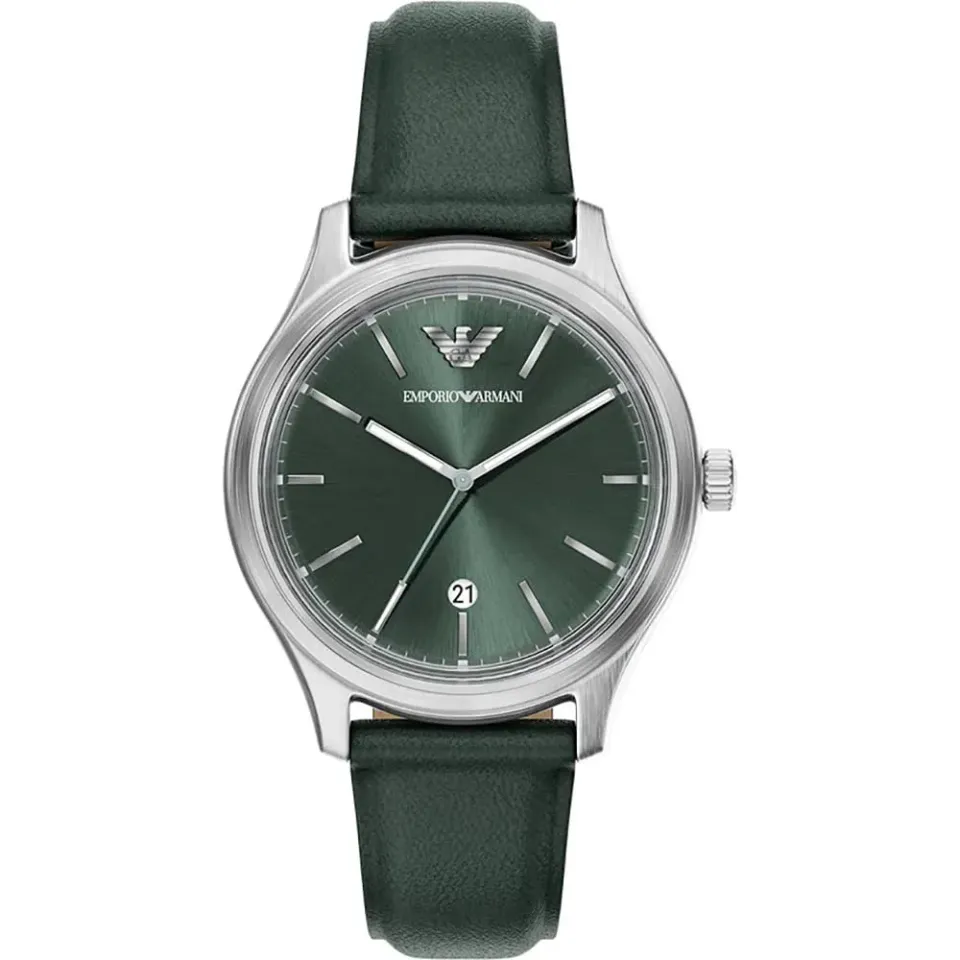 Emporio Armani AR11749 orologio uomo 41 mm pelle verde datario