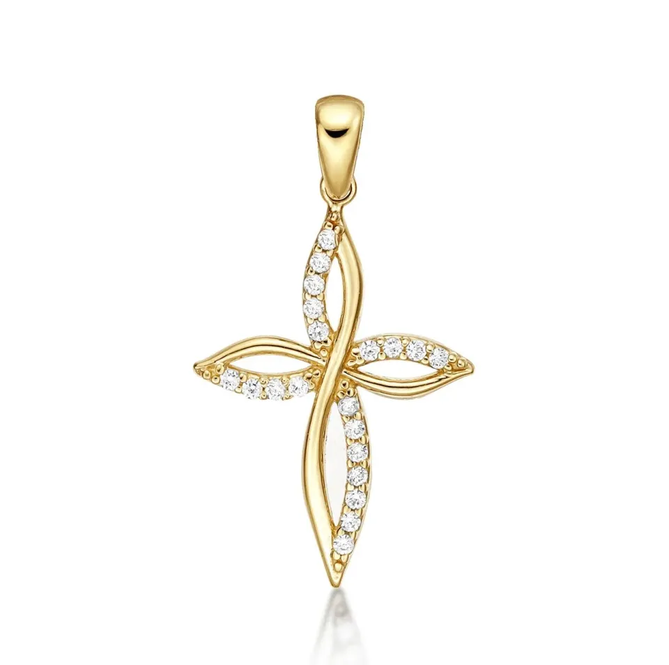 Diamond Treats Croce Collana Oro Giallo 9kt 2,8cm