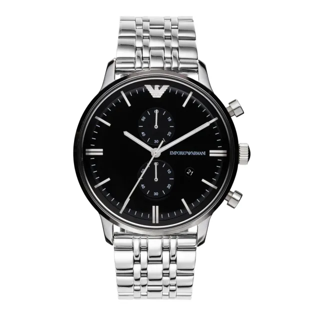 Emporio Armani Orologio Uomo Argento Nero Acciaio