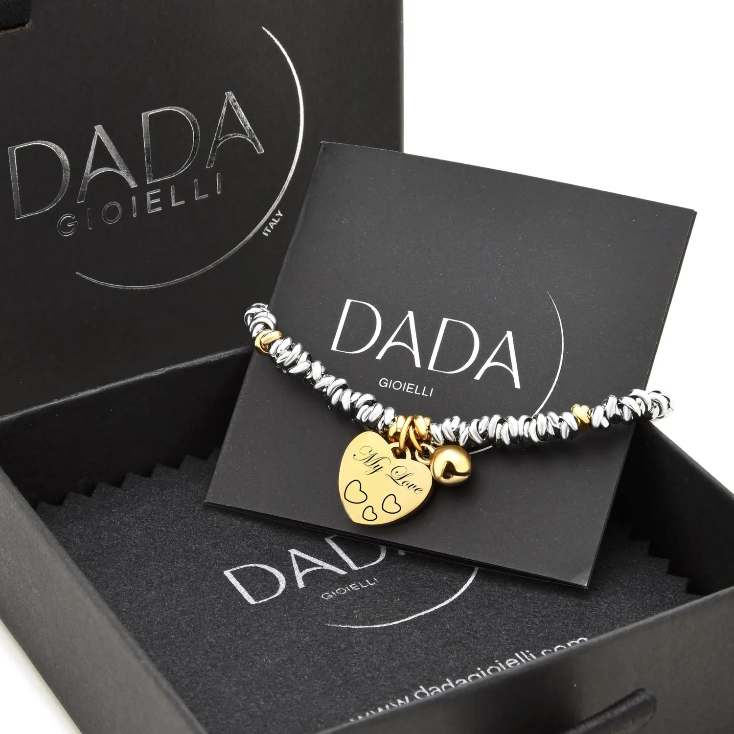 Dada Gioielli Amore Campanella e Cuore bracciale oro e oro
