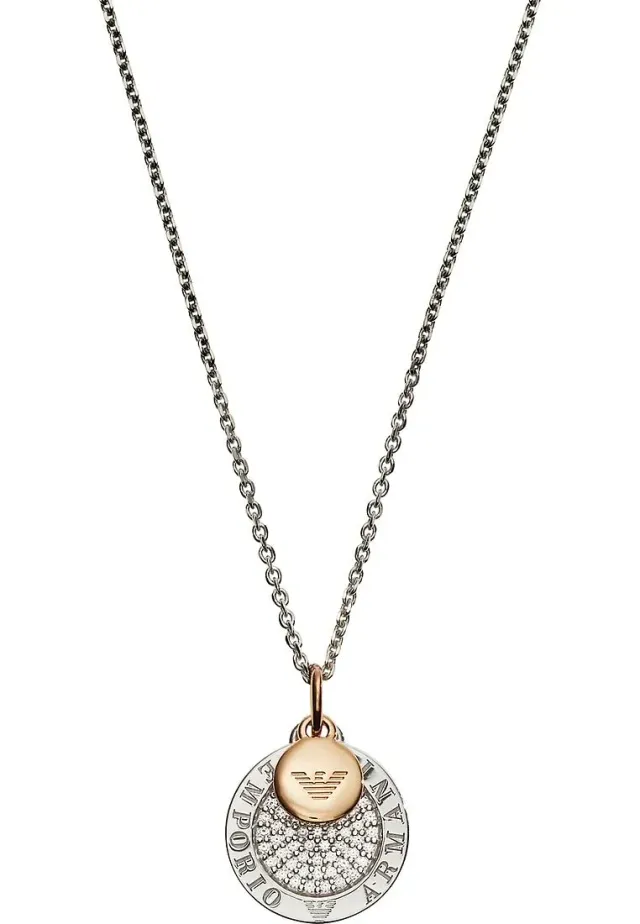 Emporio Armani Collana Donna Argento Bicolore Chiusura Moschettone
