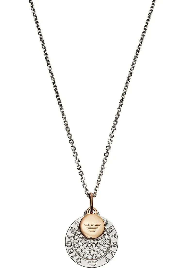 Emporio Armani Collana Donna Argento Bicolore Chiusura Moschettone