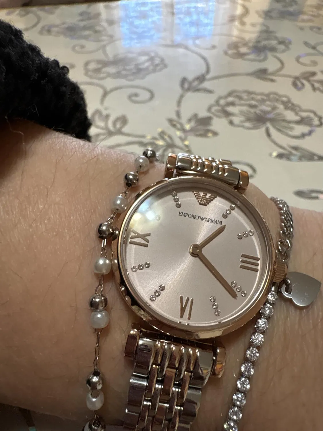 Emporio Armani Orologio Donna 28 mm Oro Rosa Argento Quarzo