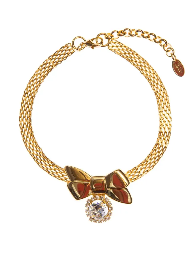Rada Collana Girocollo con Fiocco Oro pietra diamante