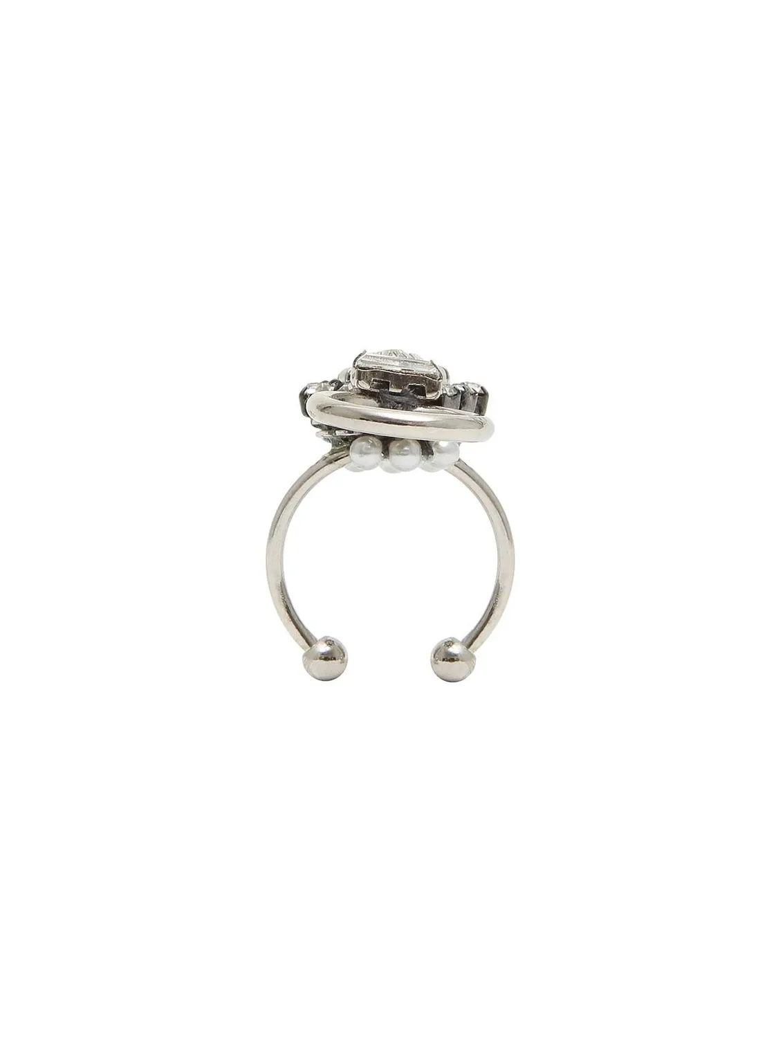 Rada Anello Cristalli con Cerchio silver regolabile