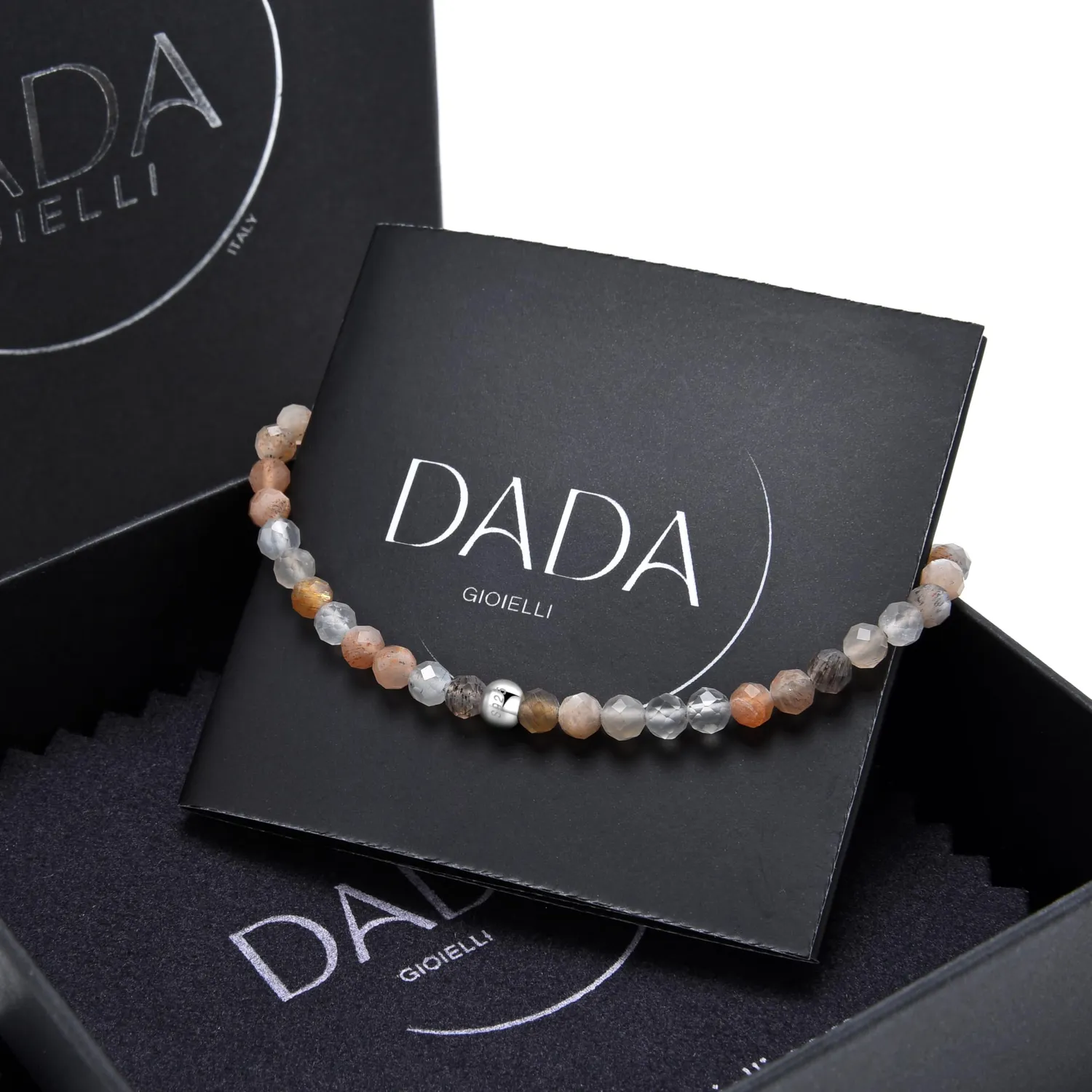 Dada Gioielli Bracciale Argento Pietra di Luna 4mm Donna