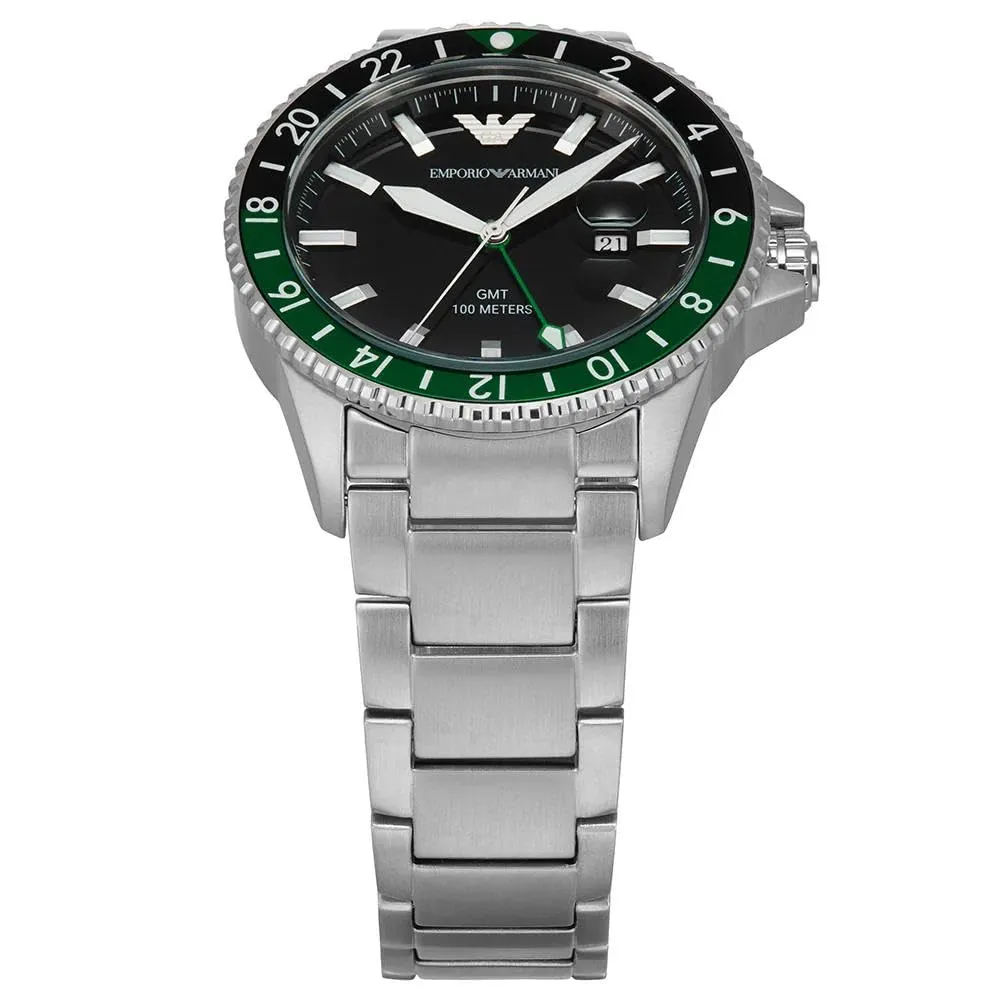Emporio Armani orologio uomo argento nero 42 mm quarzo