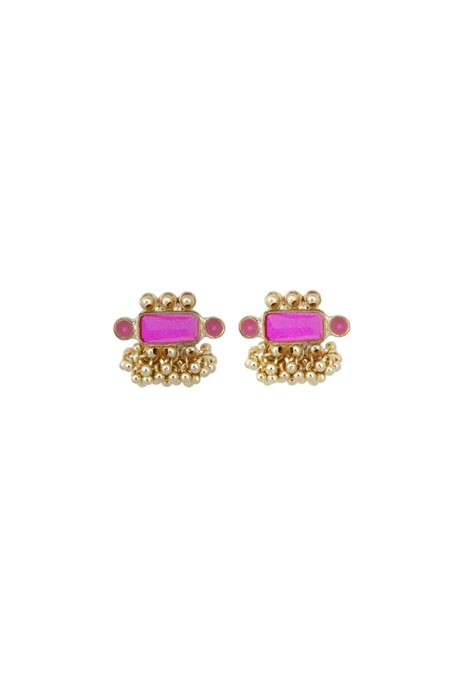 House of Tuhina Queen orecchini smalto magenta