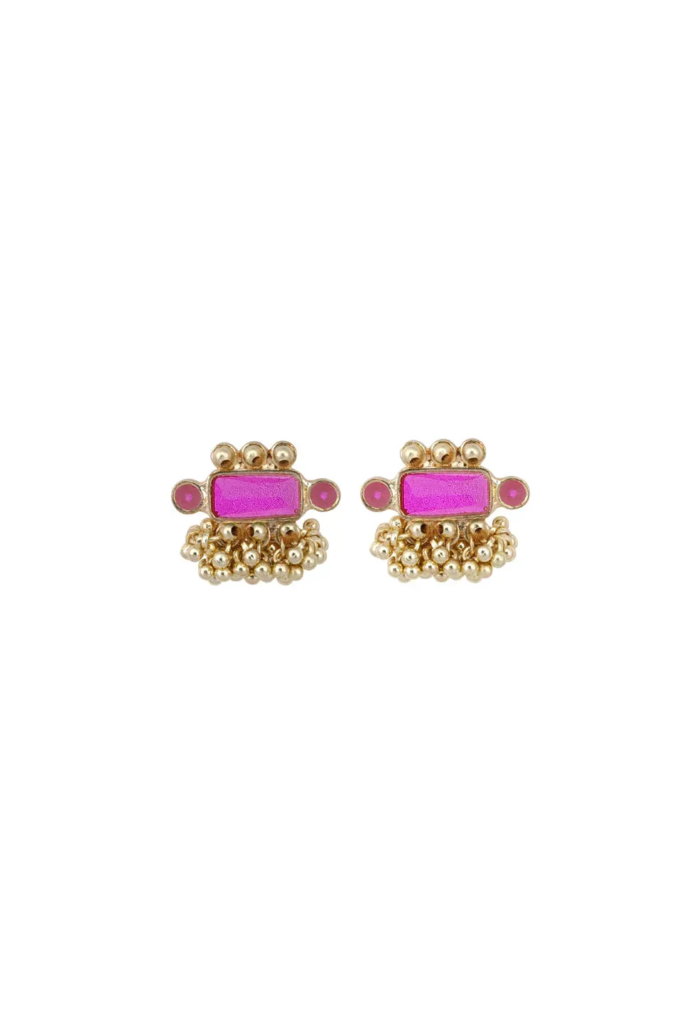 House of Tuhina Queen orecchini smalto magenta
