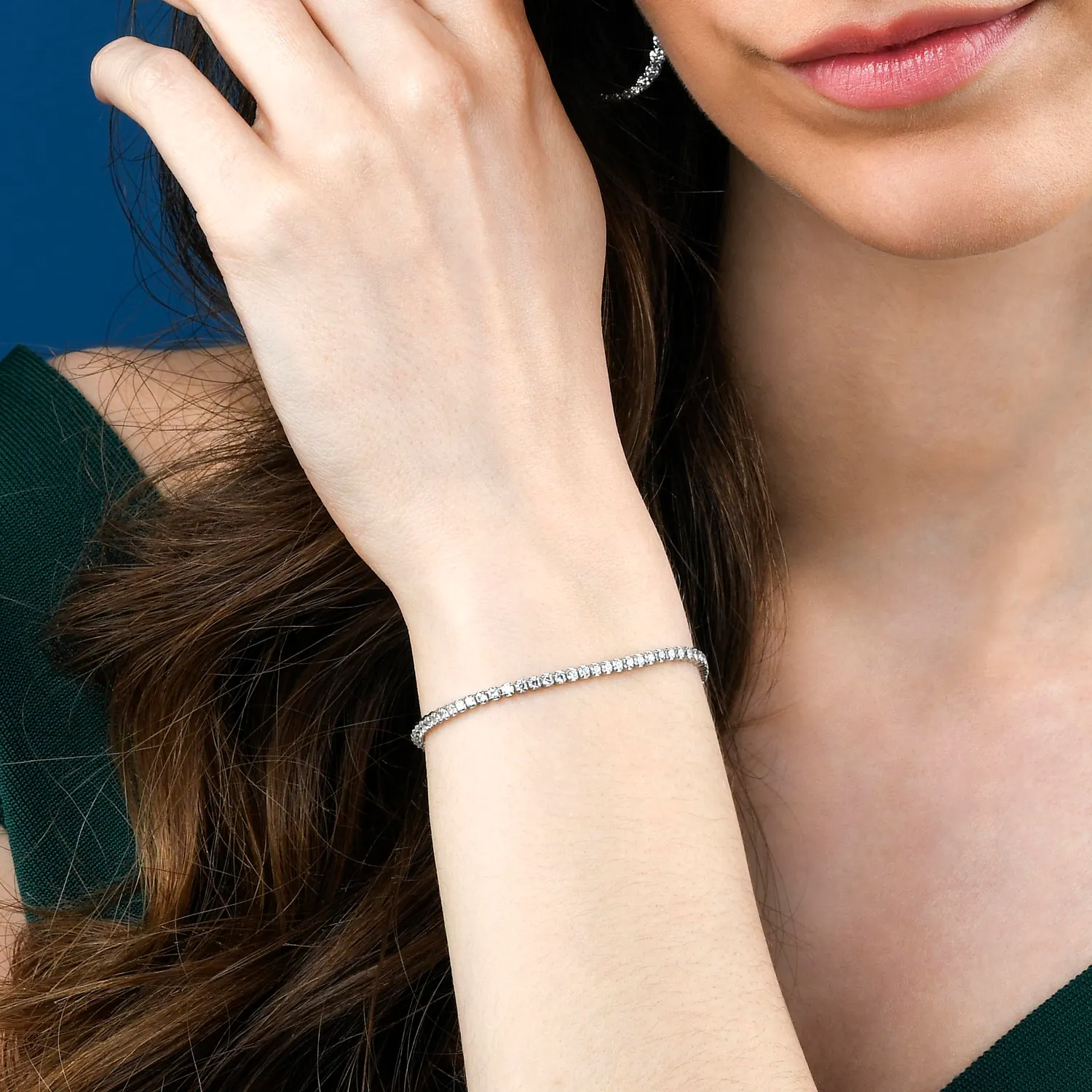 Diamond Treats Tennis Bracciale Argento 925 Zirconi 2,5 mm