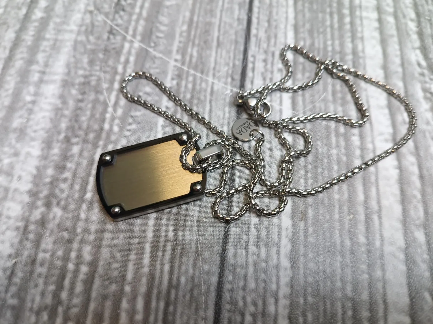 Dada Gioielli Piastrina Militare Collana Uomo Nero Acciaio