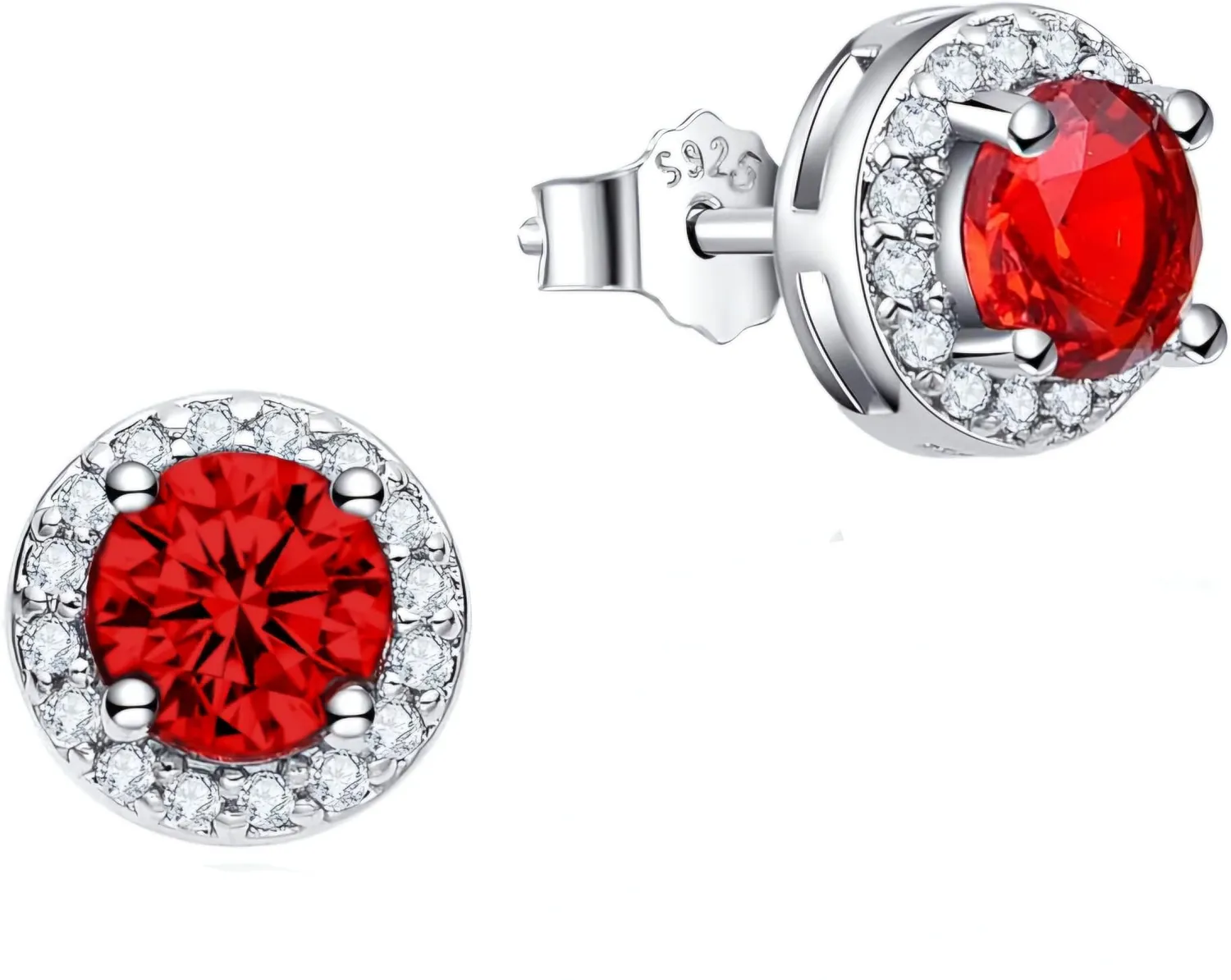Dada Gioielli Punto Luce Orecchini Rotondo 8mm Acquamarina Argento