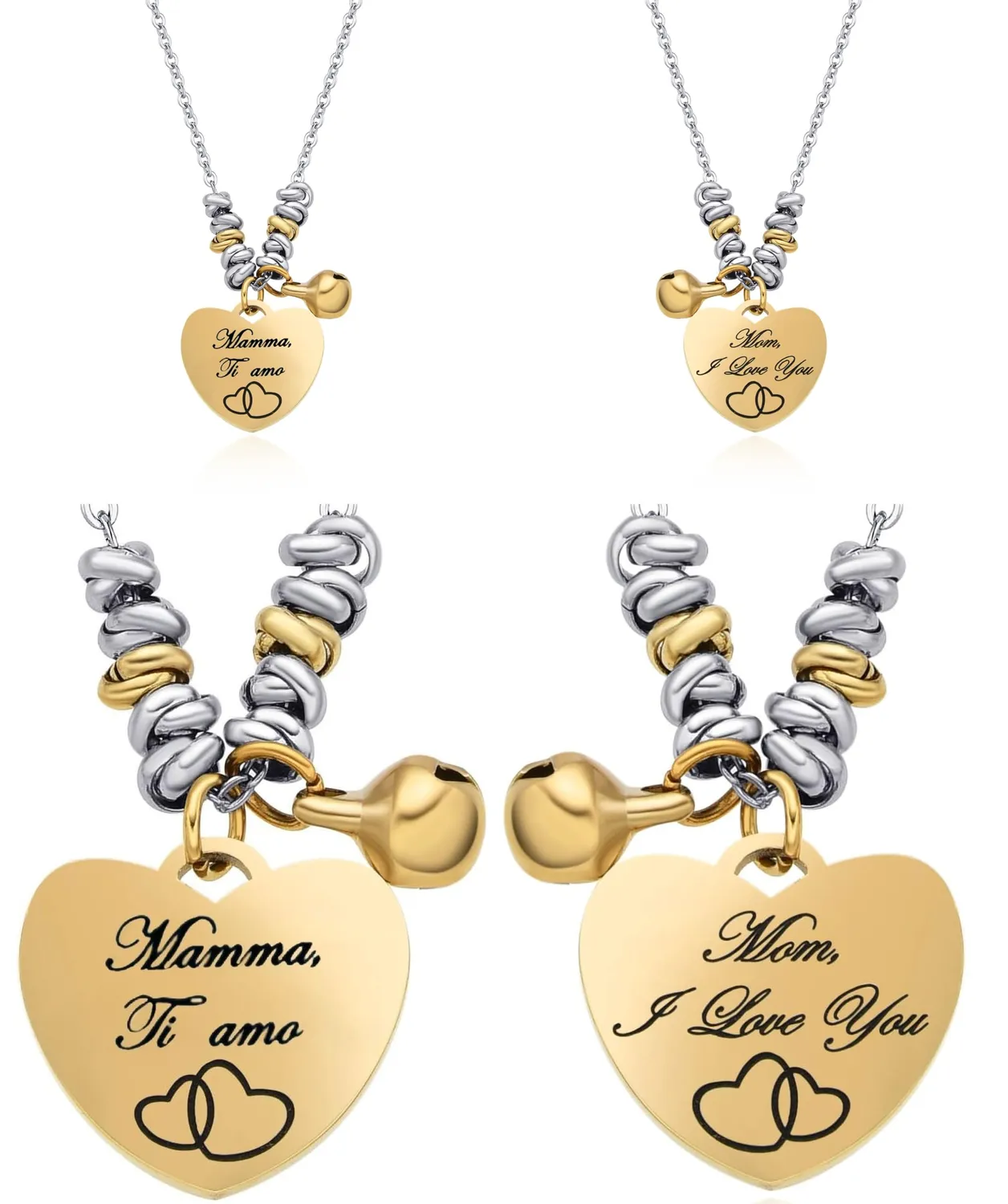 Dada Gioielli Collana Campanella Cuore Mamma Tutto Oro