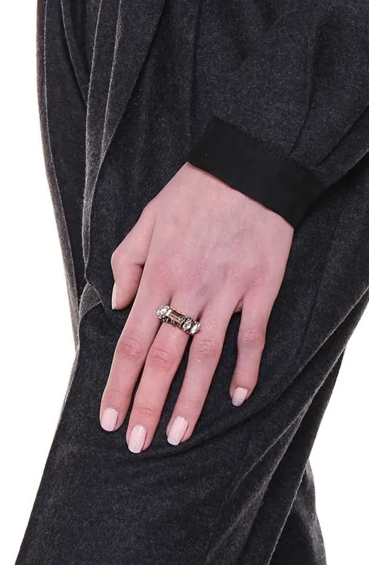 Rada baguette anello rosa oro regolabile fatto a mano