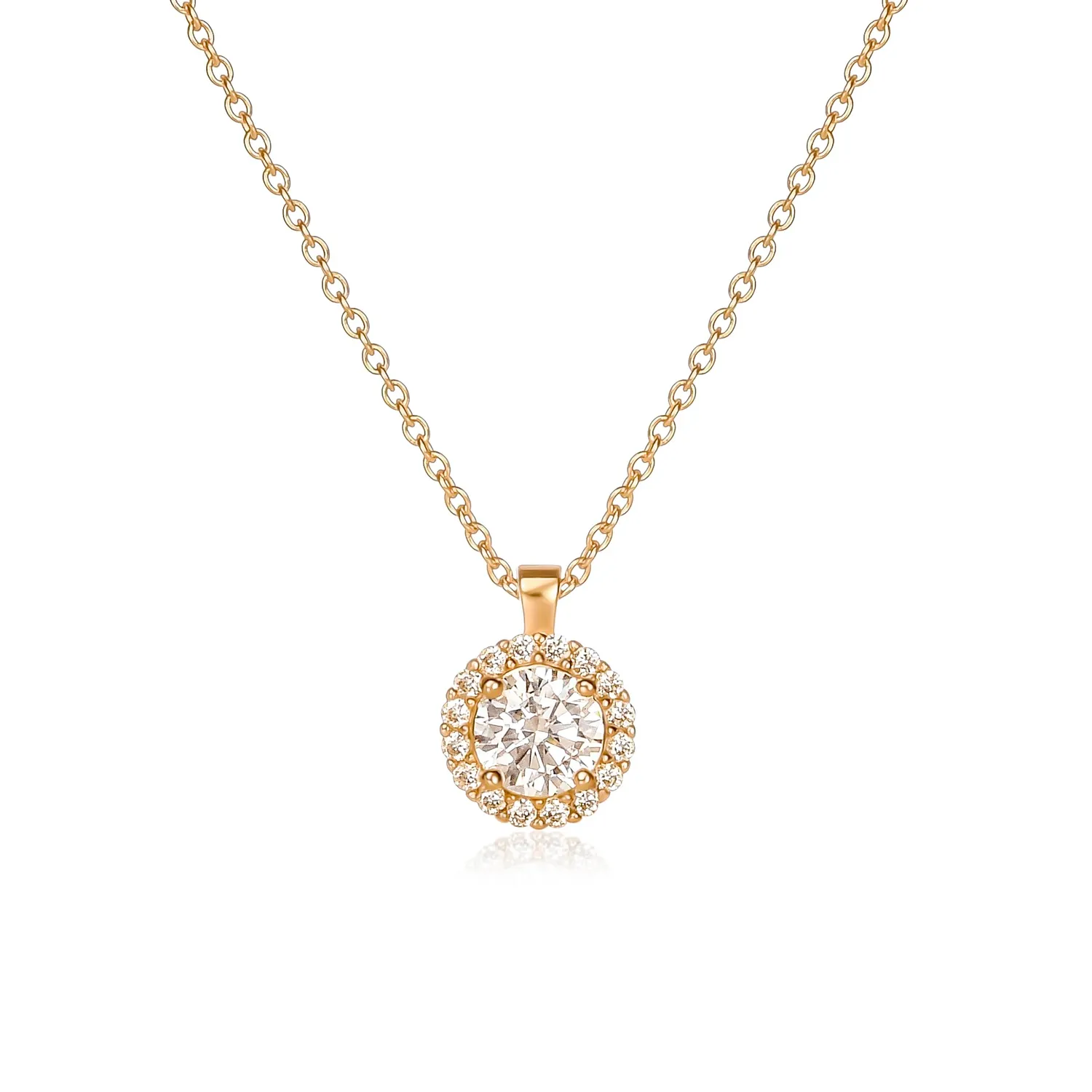 Diamond Treats Halo Collana Argento 925 Pietra Blu