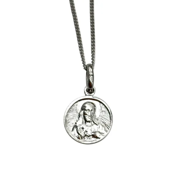 Ornamenta Cristo collana argento 925 50 cm medaglia 11 mm