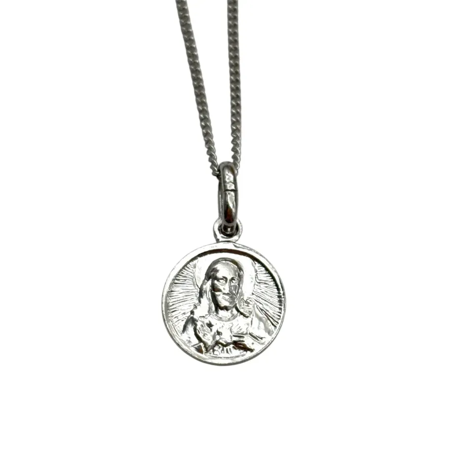 Ornamenta Cristo collana argento 925 50 cm medaglia 11 mm