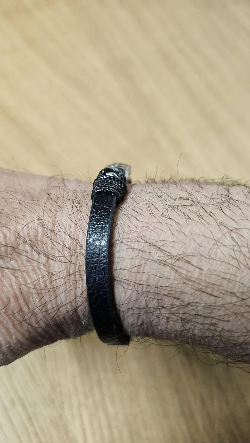 Dada Gioielli Bracciale Uomo Rosa Venti Pelle Acciaio