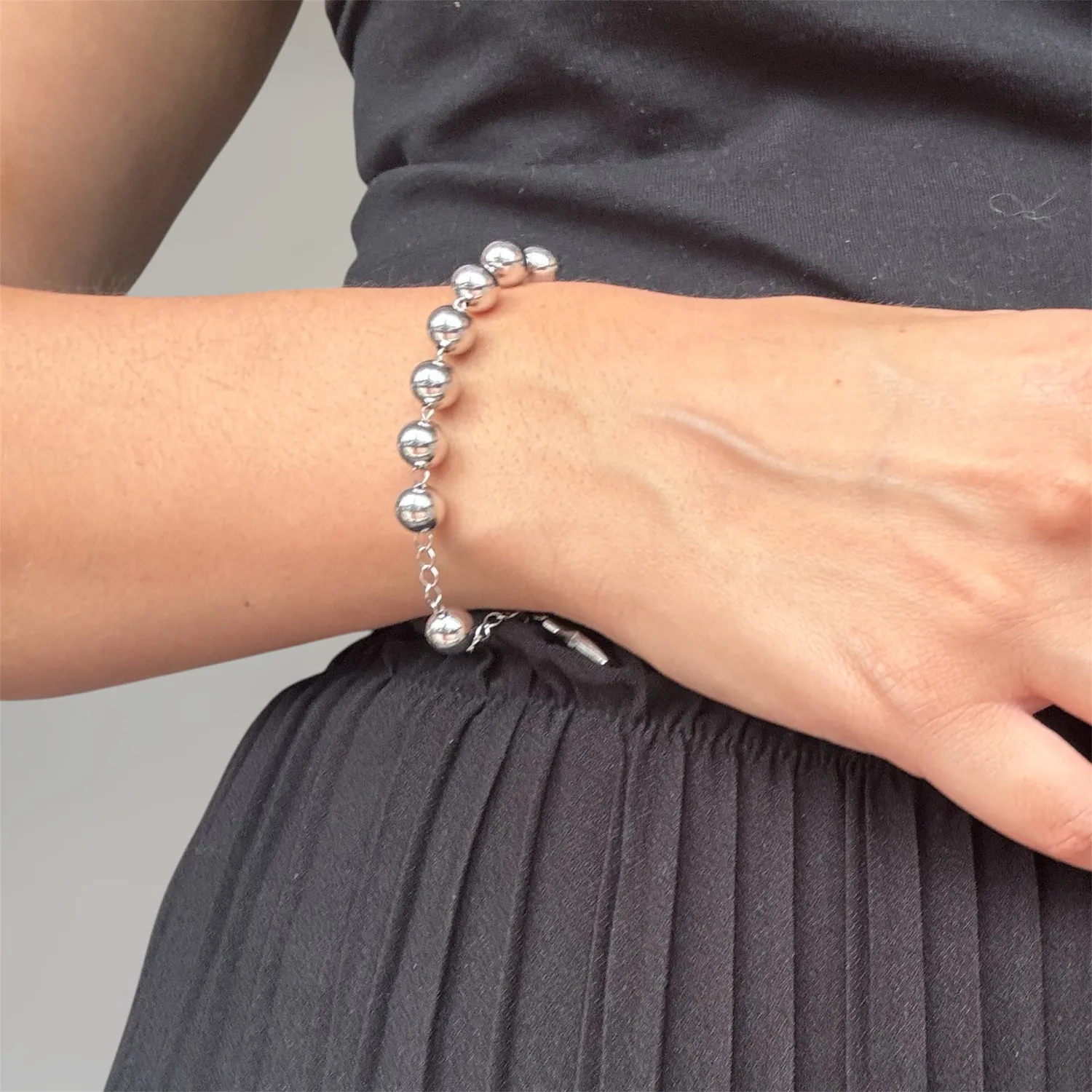 Ornamenta Rosario bracciale argento 925 20 cm grani 8 mm