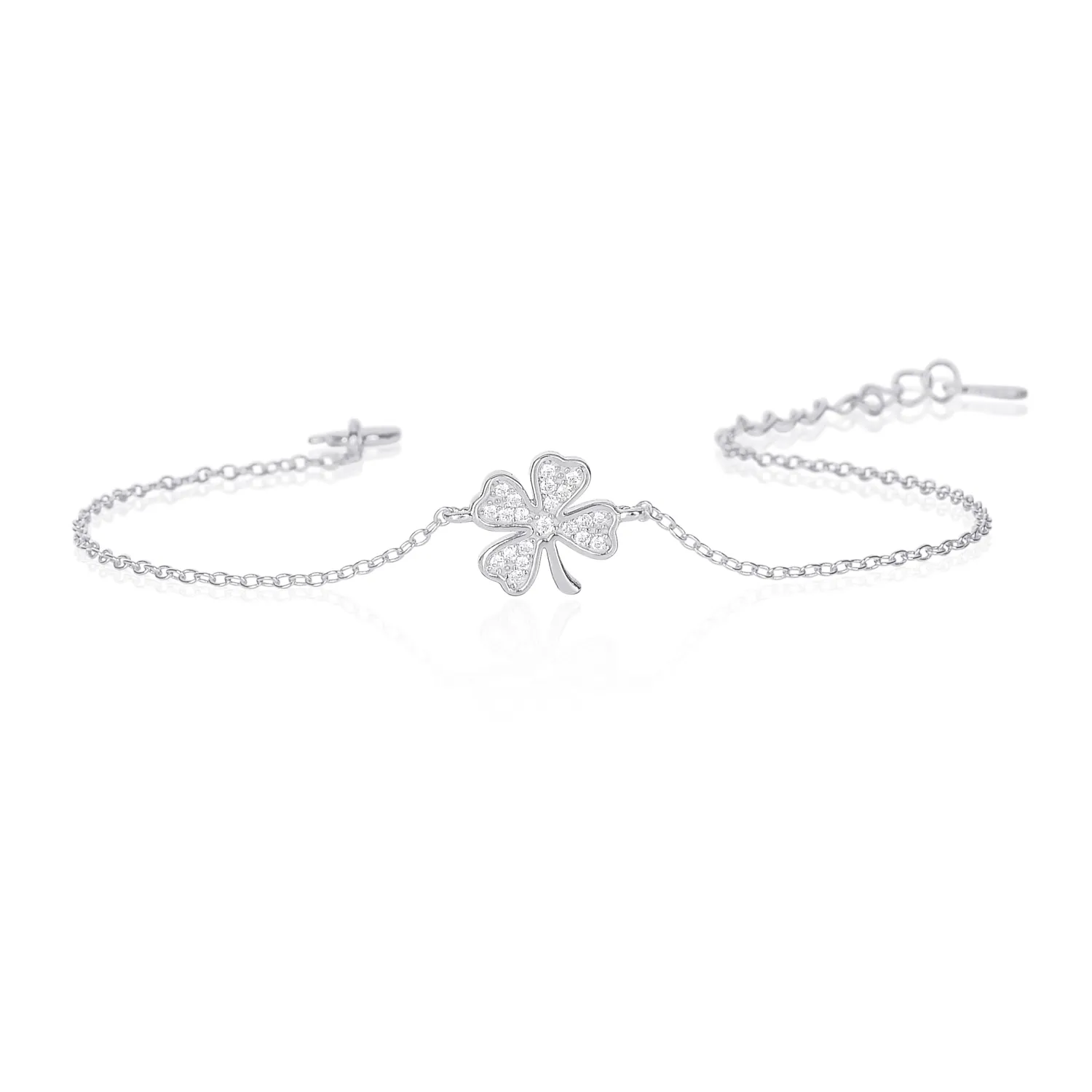 Diamond Treats bracciale quadrifoglio argento oro giallo