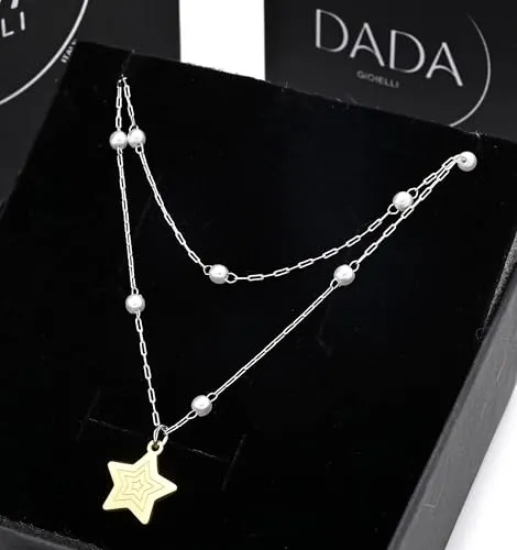 Dada Gioielli collana doppio filo perle stella oro